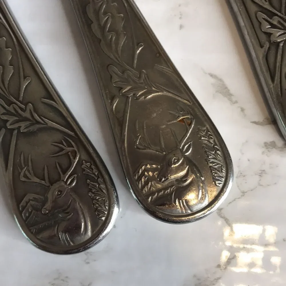 Bass pro set of 5 deer stainless butter dinner knifes